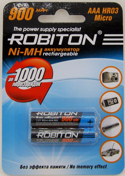 Акк.        ROBITON AAA (900 mAh) Ni-MH BL-2 (1/50)