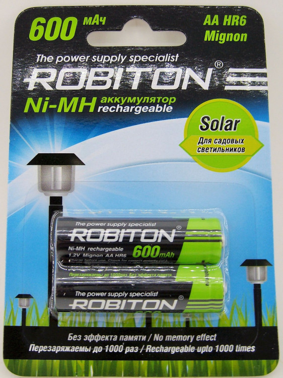 Аккумулятор ROBITON AA (600 mAh) Ni-MH BL-2 (1/50)