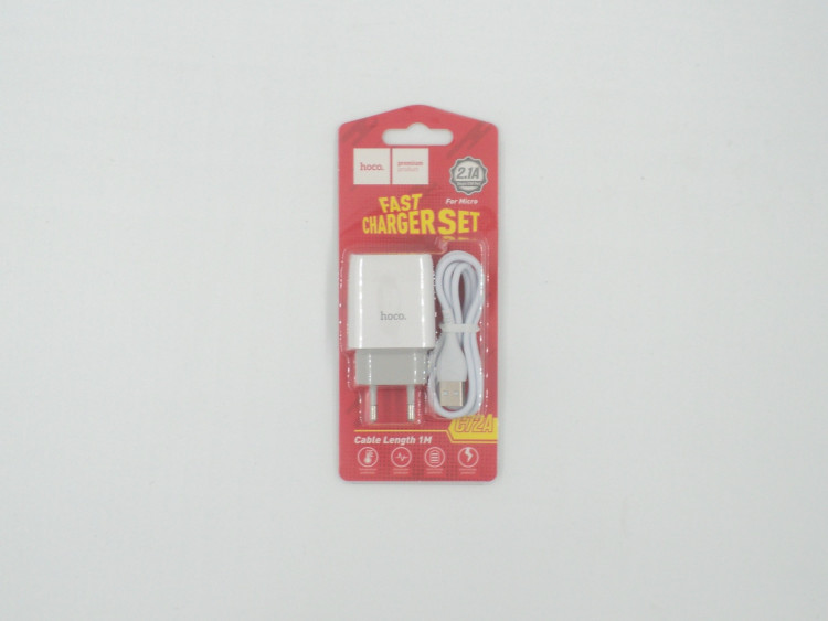 СЗУ с USB HOCO C72A (5V, 2100mAh, micro) 1/30