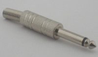 6.3мм Моно штекер, на кабель (металл) (10/100)   P-016_М