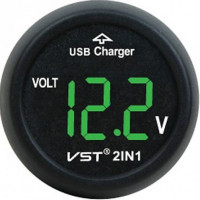АЗУ с 2xUSB (12/24V, 2100mAh+volt)  VST-706V